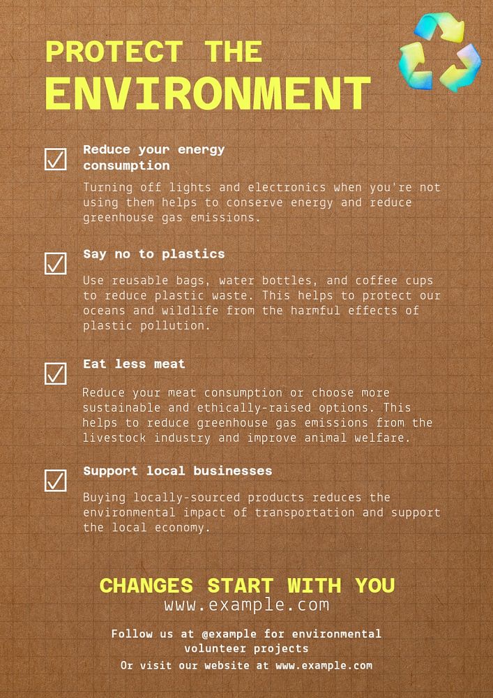 Protect the environment poster template, editable text and design