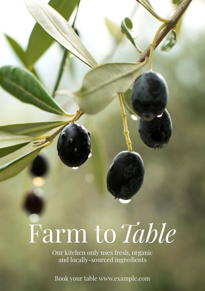 Farm to table poster template, editable text & design