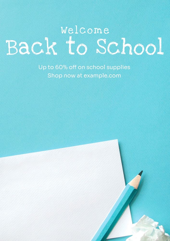 Back to school sale poster template, editable text & design