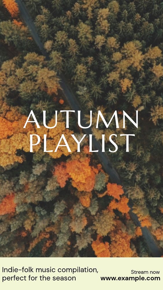 Autumn playlist Facebook story template, editable design