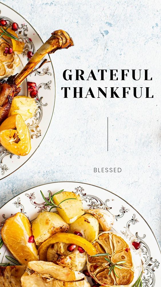 Thanksgiving dinner Facebook story template, editable design