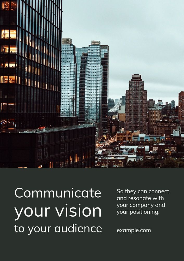 Business vision poster template, editable text