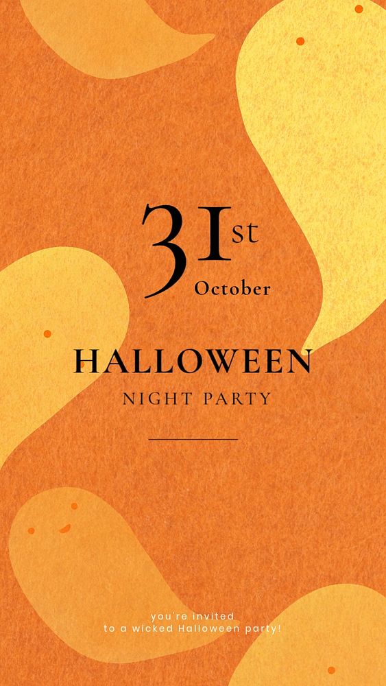 Halloween invitation Facebook story template, editable design