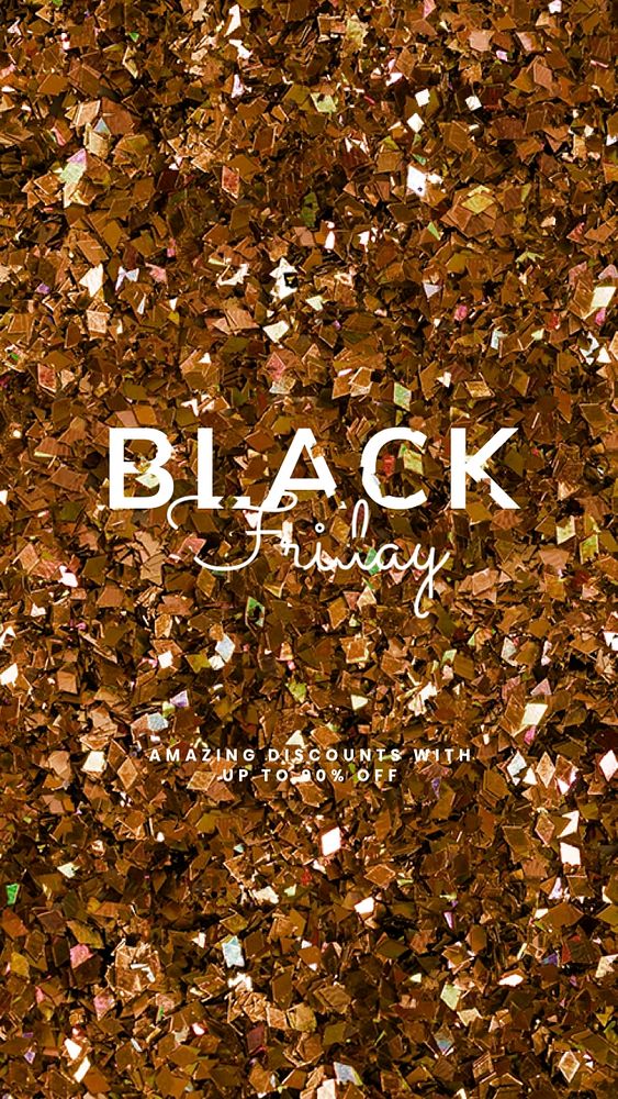 Black Friday instagram story template, gold glitter, editable text