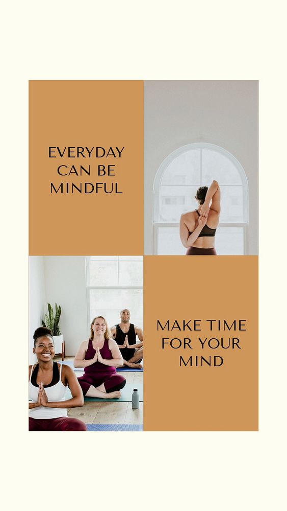 Yoga class Instagram story template, editable design