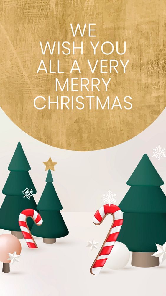 Christmas greeting Pinterest pin template, editable 3D winter design