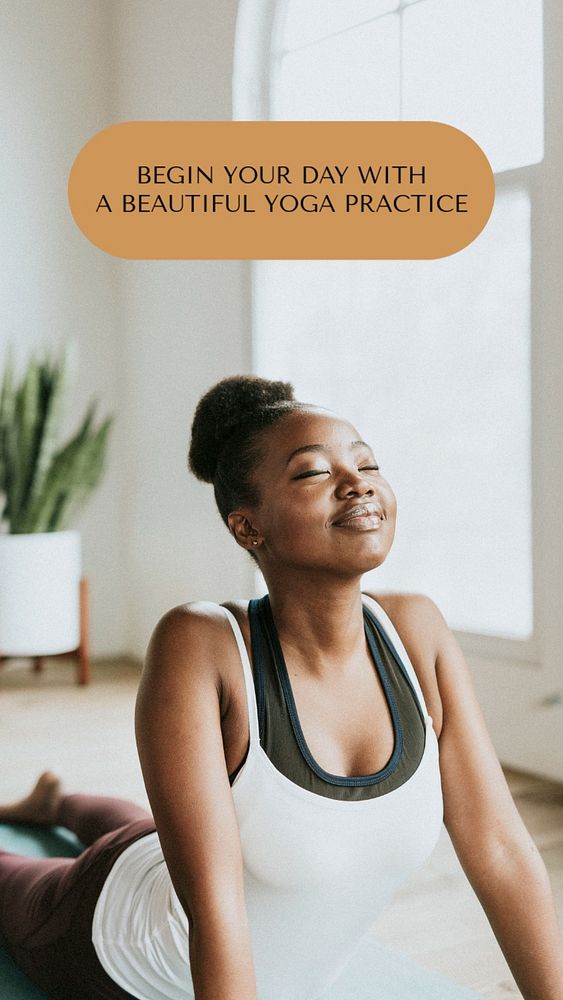 Morning yoga Instagram story template, editable design