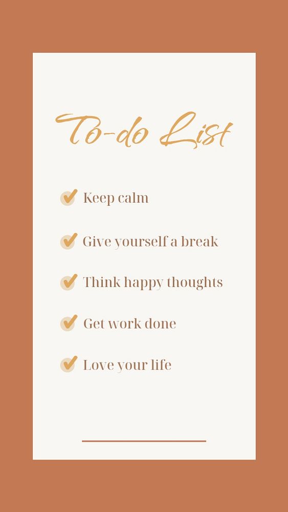 Checklist Instagram story template, self love design 