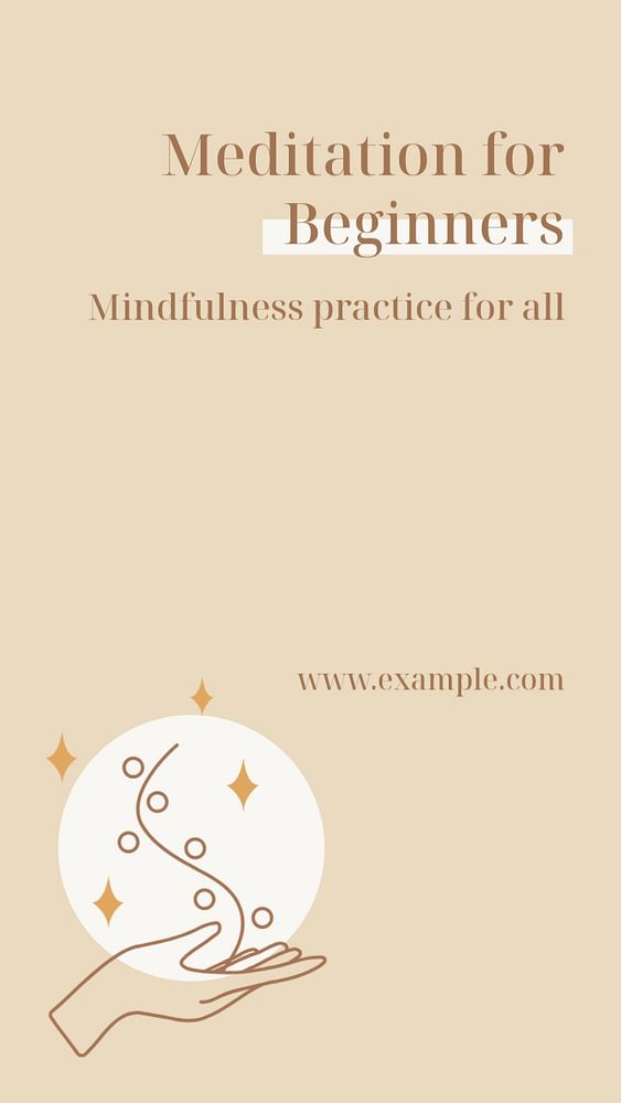 Meditation Instagram story template, editable beige self love design 