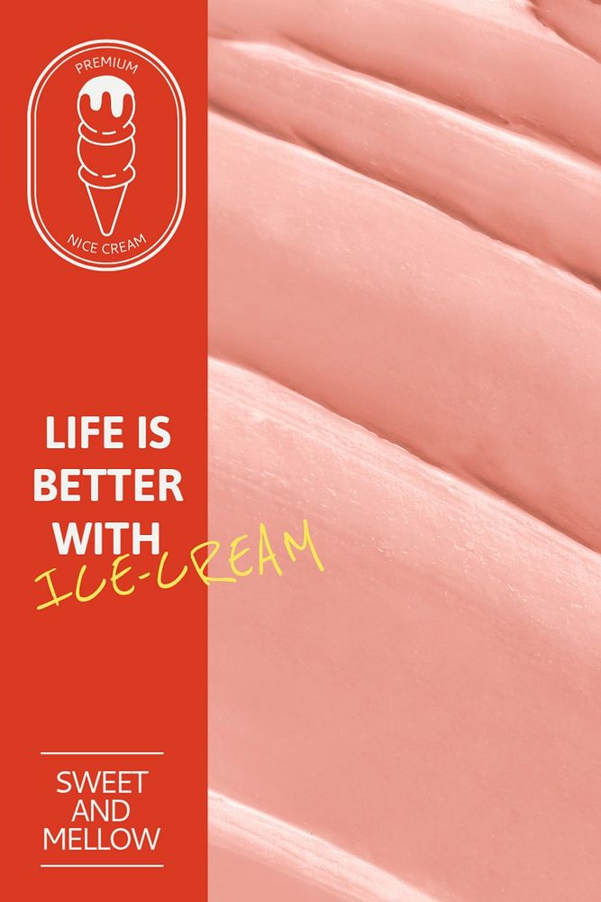 Ice-cream shop Pinterest pin template, editable design