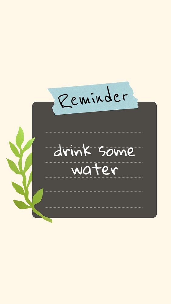 Reminder note Facebook story template, cute healthy lifestyle 