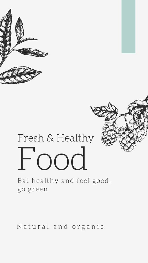 Healthy diet Instagram story template, aesthetic editable food design 