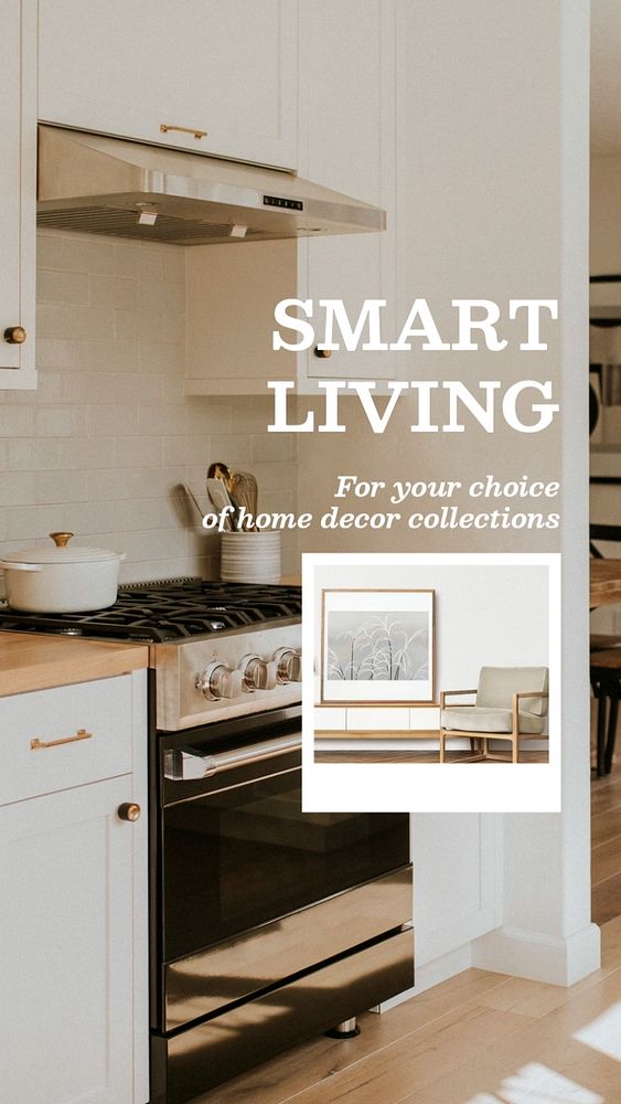 Smart living Instagram story template, editable design