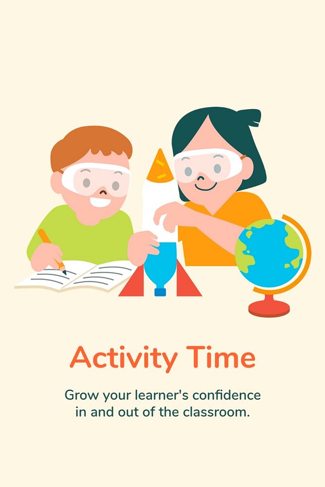 Educational activities Pinterest pin template, cute design