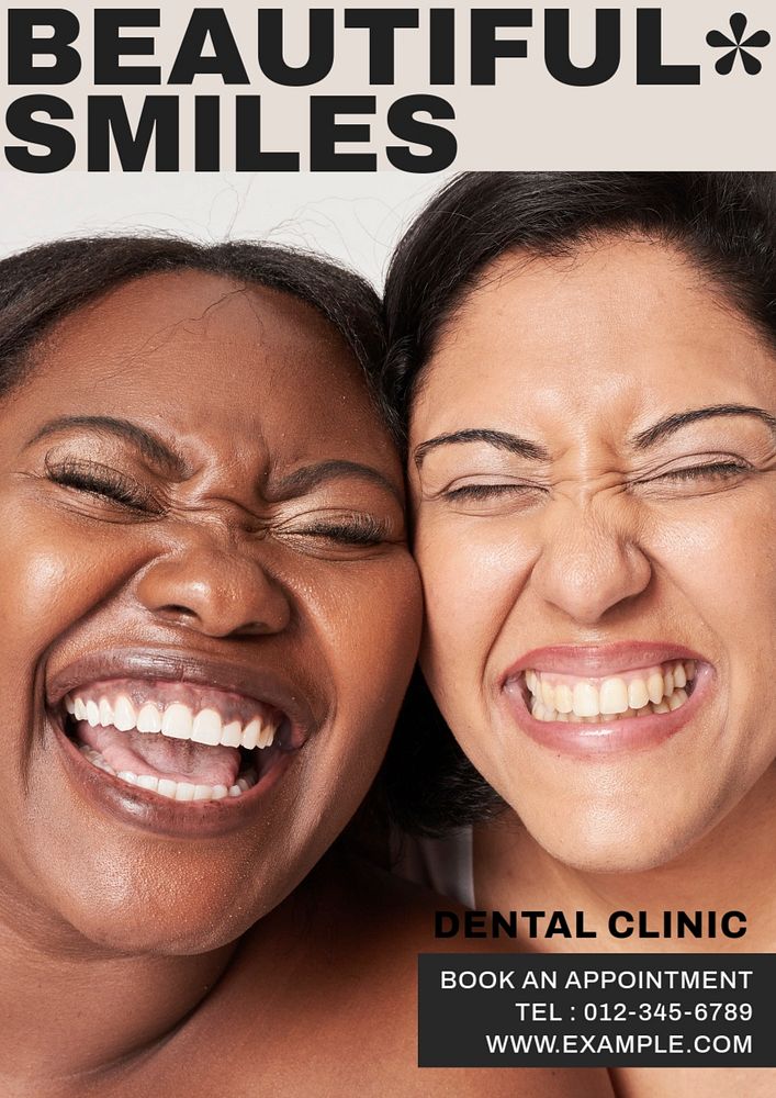 Dental clinic advertisement  poster template, editable design