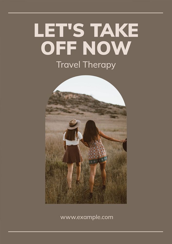 Travel therapy, editable poster template