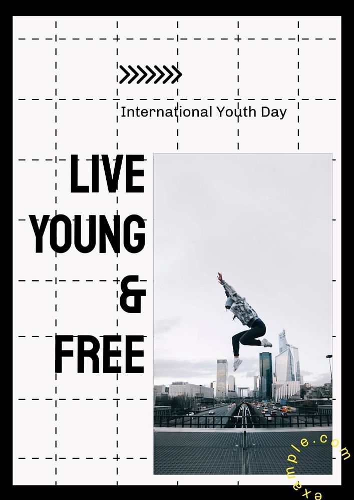 International youth day, editable poster template