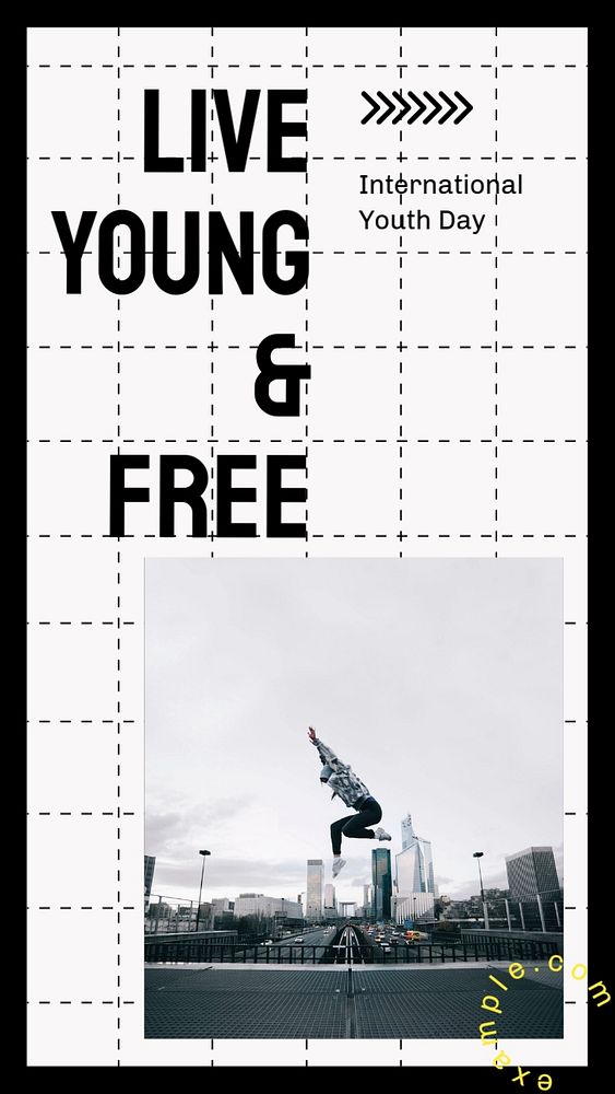 International youth day   Instagram story template, editable design for social media