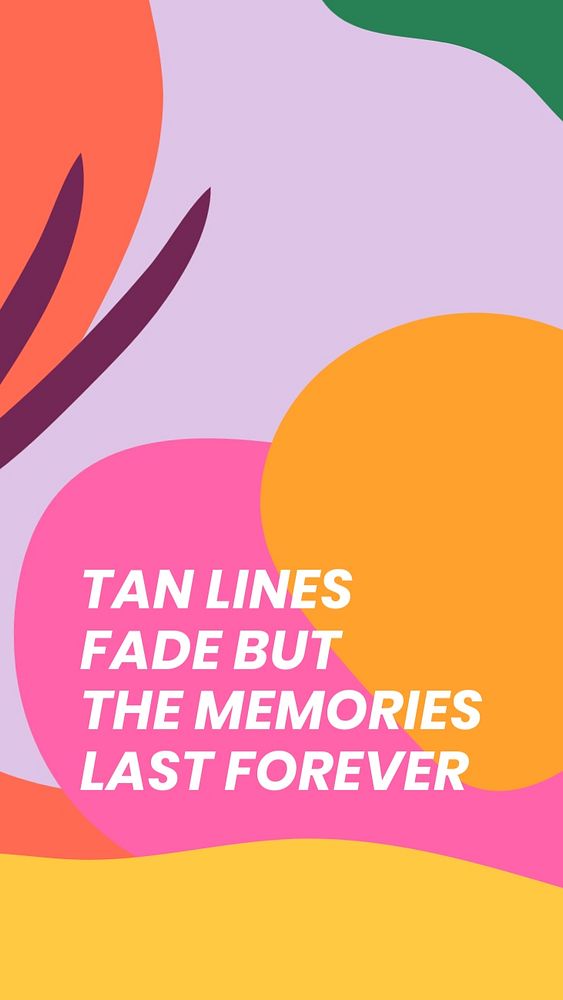 Summer quote Facebook story template, editable modern Memphis design