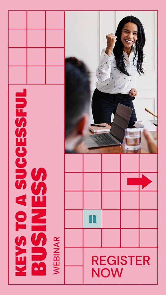 Business webinar  Instagram story template, editable design for social media