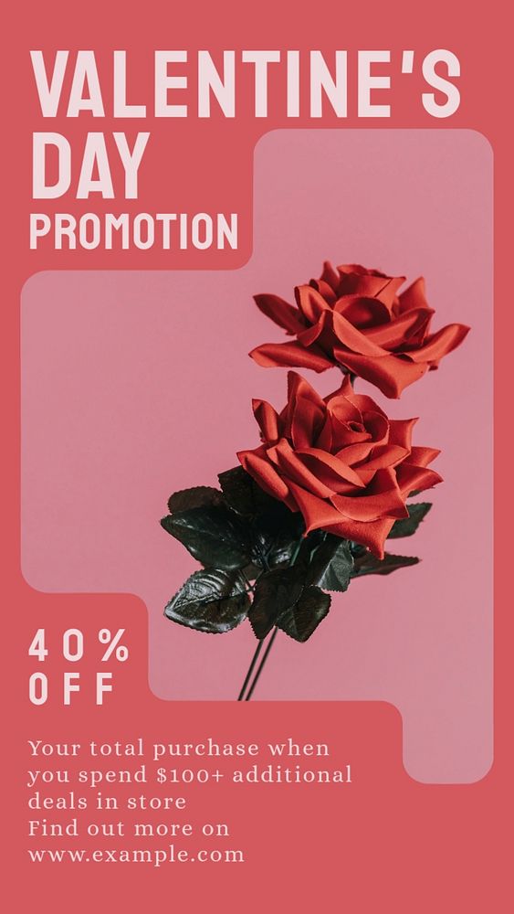 Valentine's day promotion  Instagram story template, editable design for social media