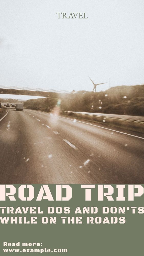 Road trip travel  Instagram story template, editable design for social media