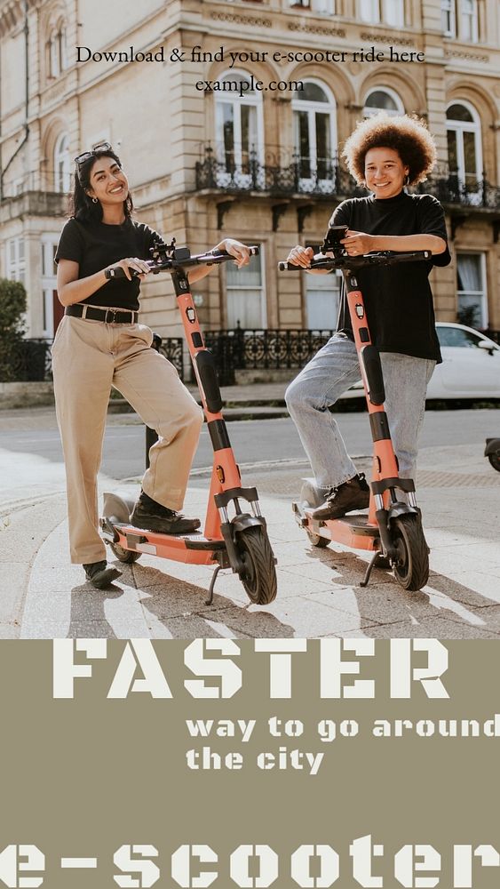 E-scooter  Instagram story template, editable design for social media