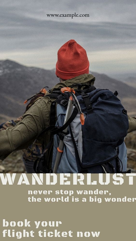 Wanderlust  Instagram story template, editable design for social media