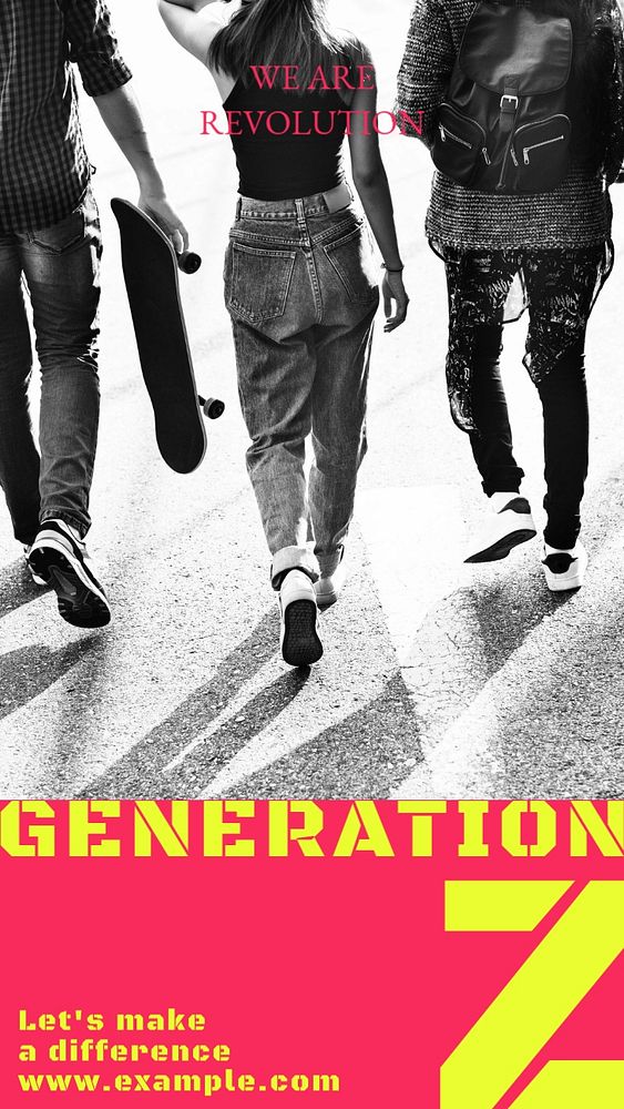 Generation Z  Instagram story template, editable design for social media