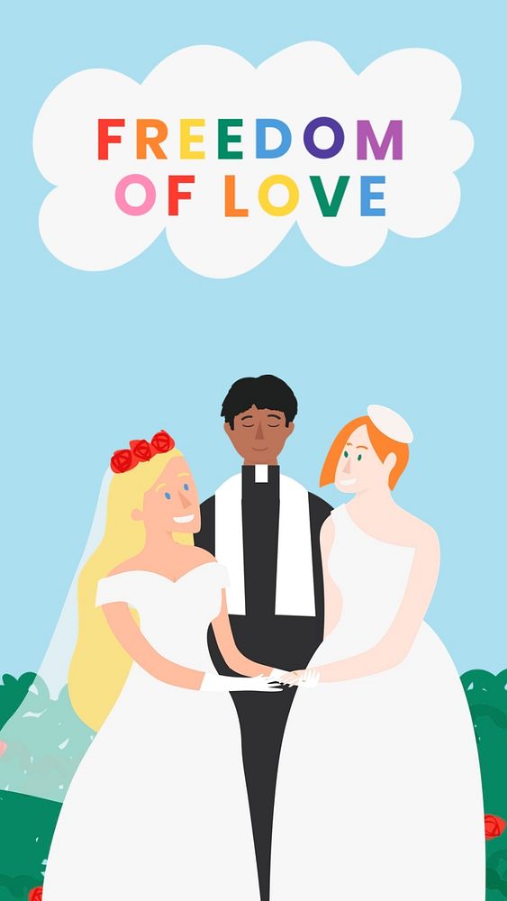 Gay marriage Instagram story template, editable design