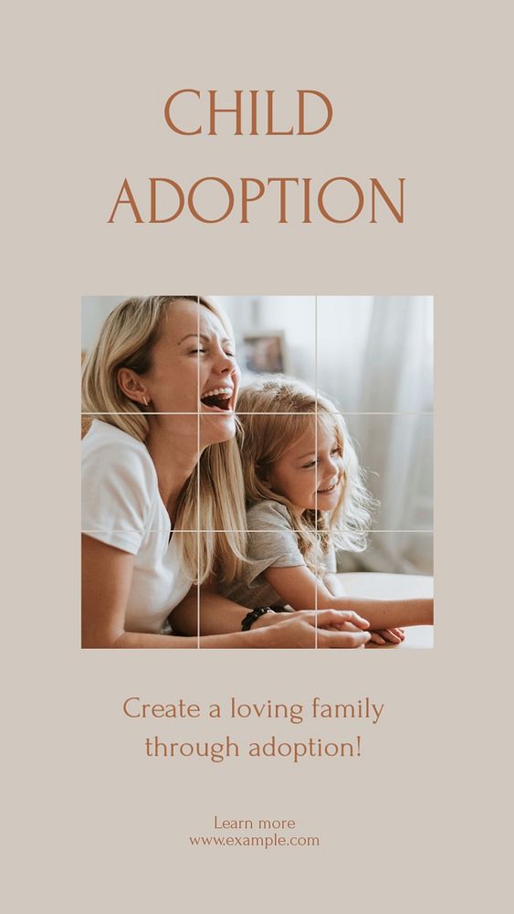 Child adoption Instagram story template, editable design