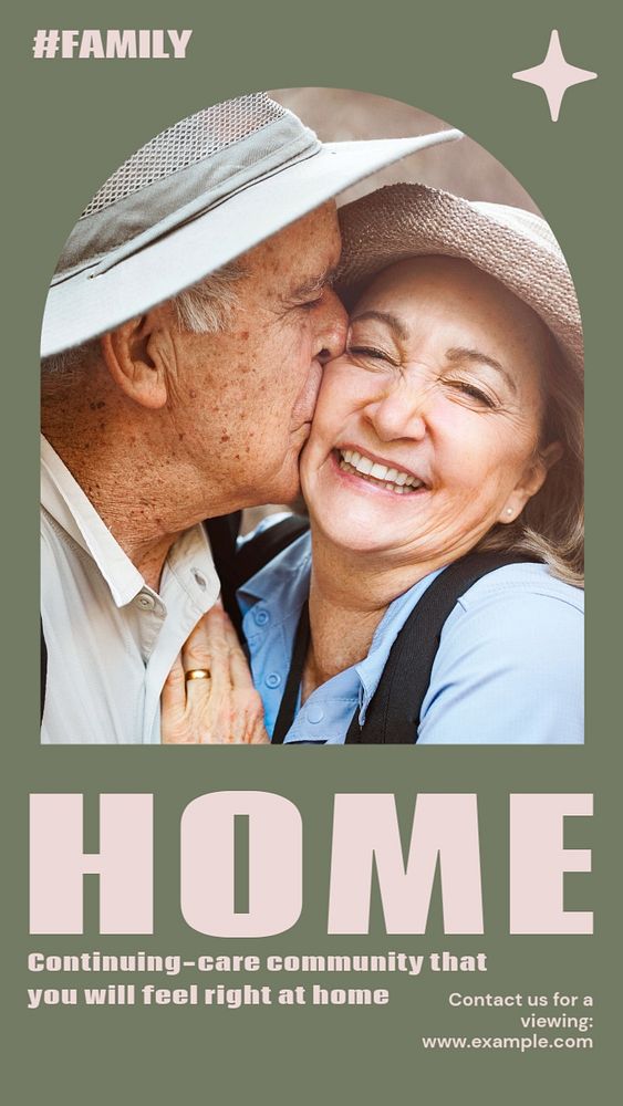 Elderly care community  Instagram story template, editable design for social media