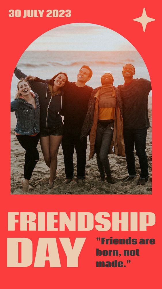 Friendship day  Instagram story template, editable design for social media