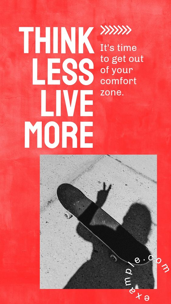 Think less live more  Instagram story template, editable design for social media