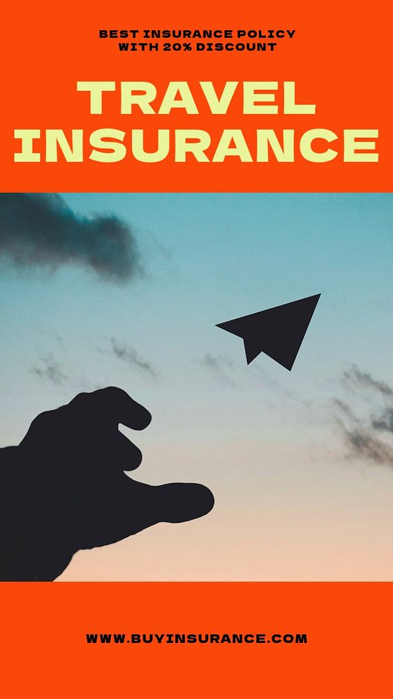 Travel insurance  Instagram story template, editable design for social media