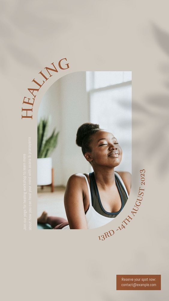 Yoga workshop Instagram story template, editable design