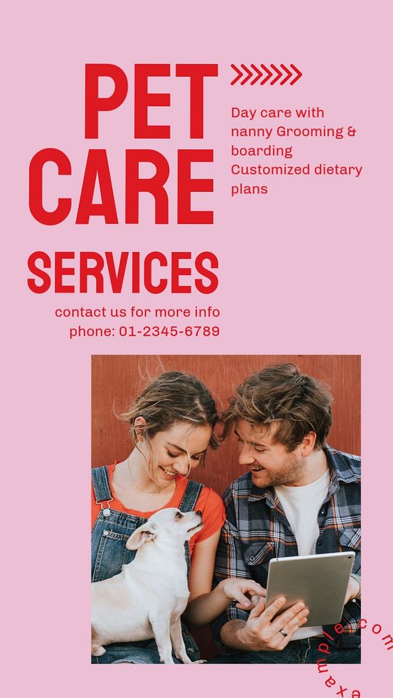 Pet care services  Instagram story template, editable design for social media