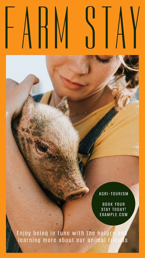 Farm stay  Instagram story template, editable design for social media