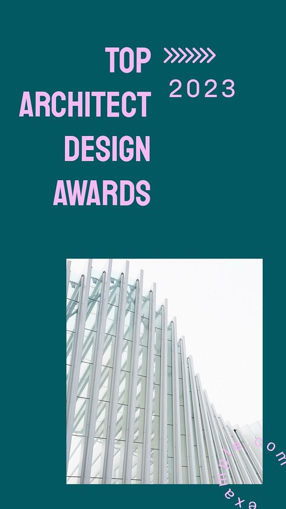 Top architect design awards 2023  Instagram story template, editable design for social media