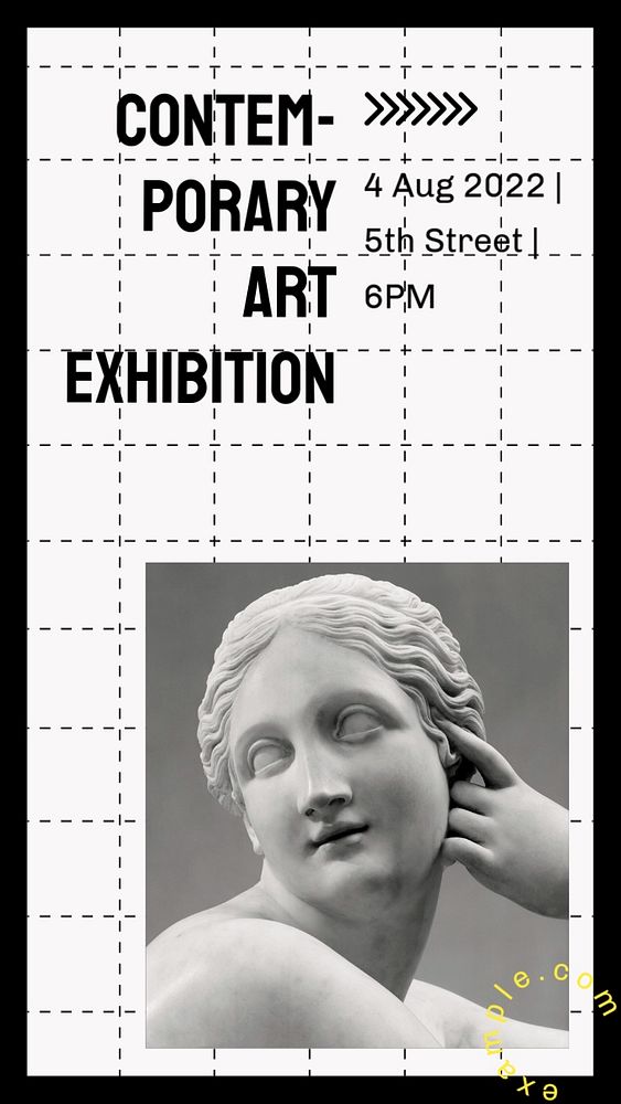 Contemporary art exhibition  Instagram story template, editable design for social media