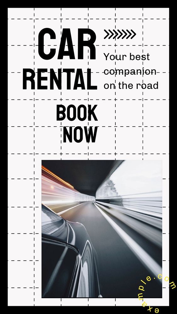 Car rental  Instagram story template, editable design for social media