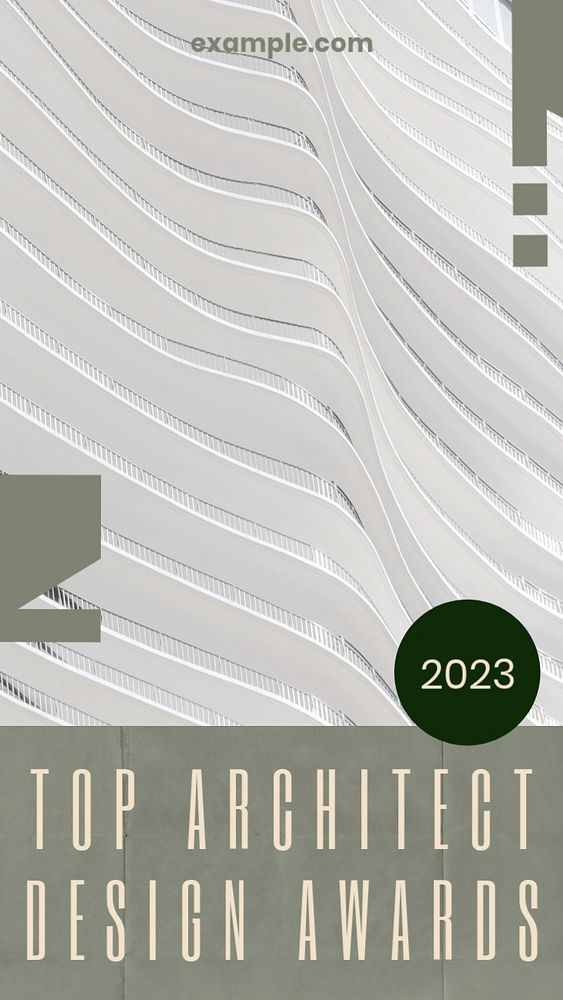 Top architect design awards 2023  Instagram story template, editable design for social media