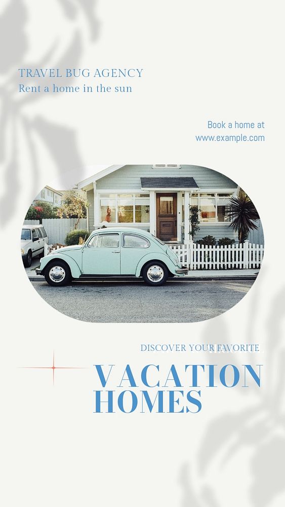 Vacation homes Instagram story template, editable design