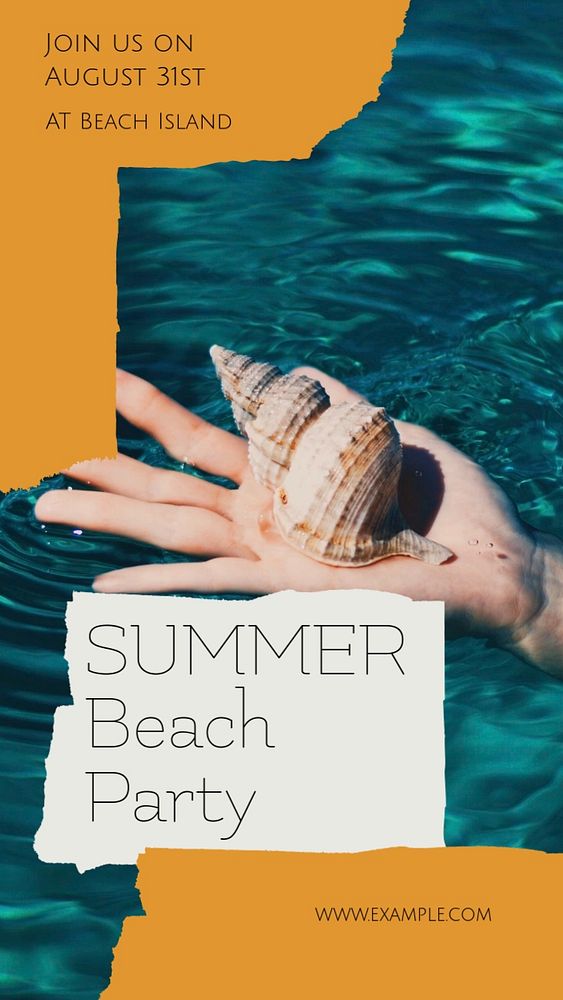 Beach party Instagram story template, editable design