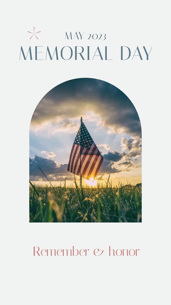 Memorial Day, USA Instagram story template, editable design