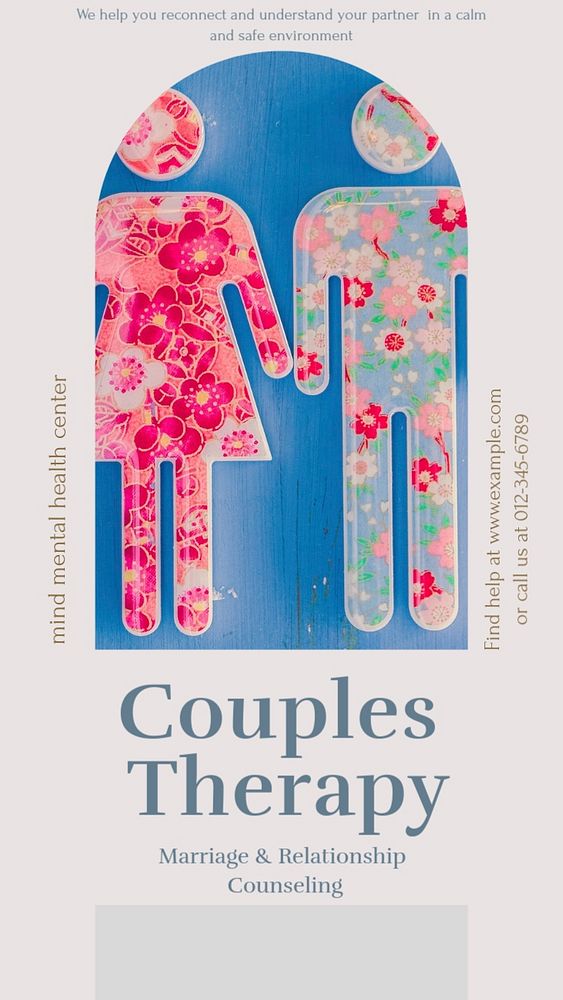 Couples therapy Instagram story template, editable design