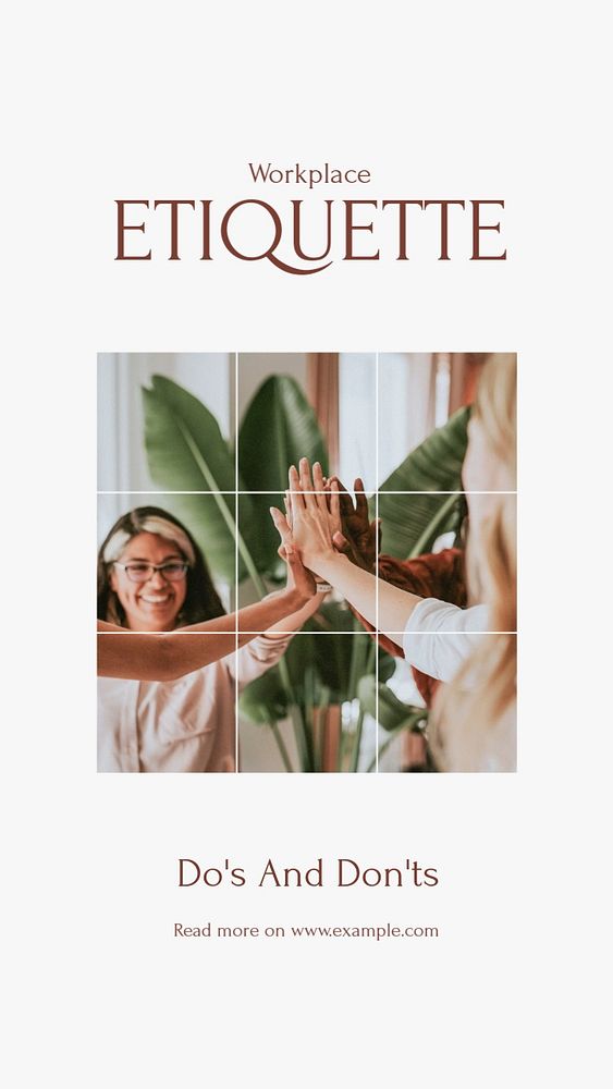 Workplace etiquette Instagram story template, editable design