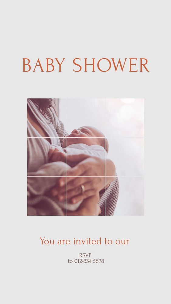 Baby shower Instagram story template, editable design