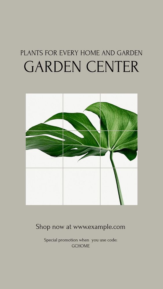 Garden center Instagram story template, editable design