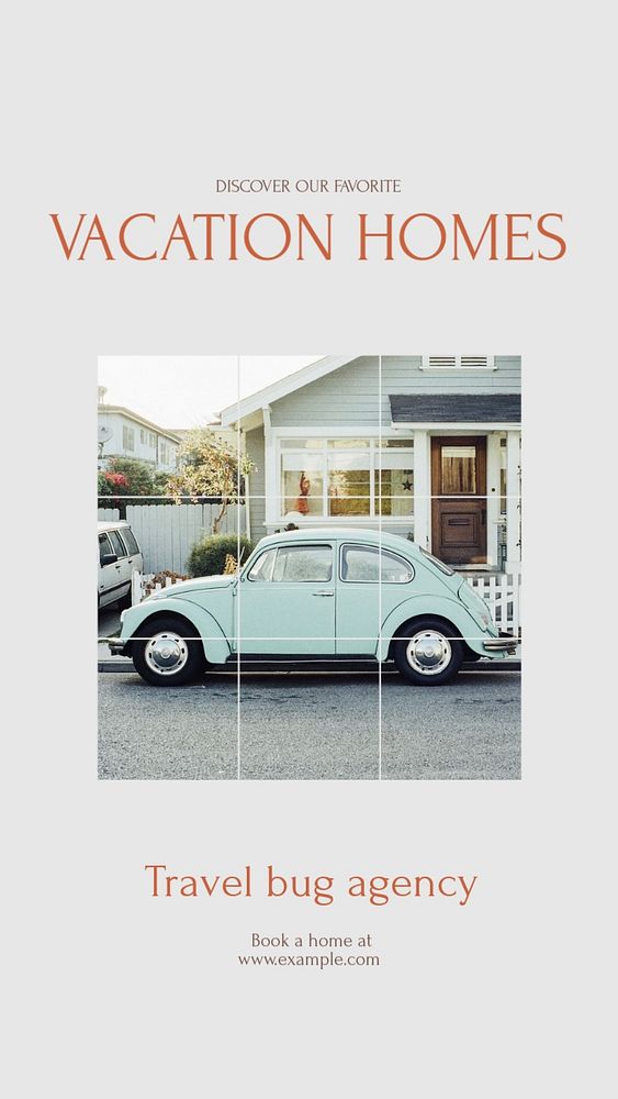 Vacation homes Instagram story template, editable design